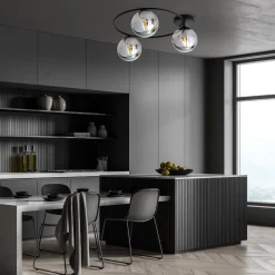 Sopra taklampe 3-lys - Svart/Røykfarget