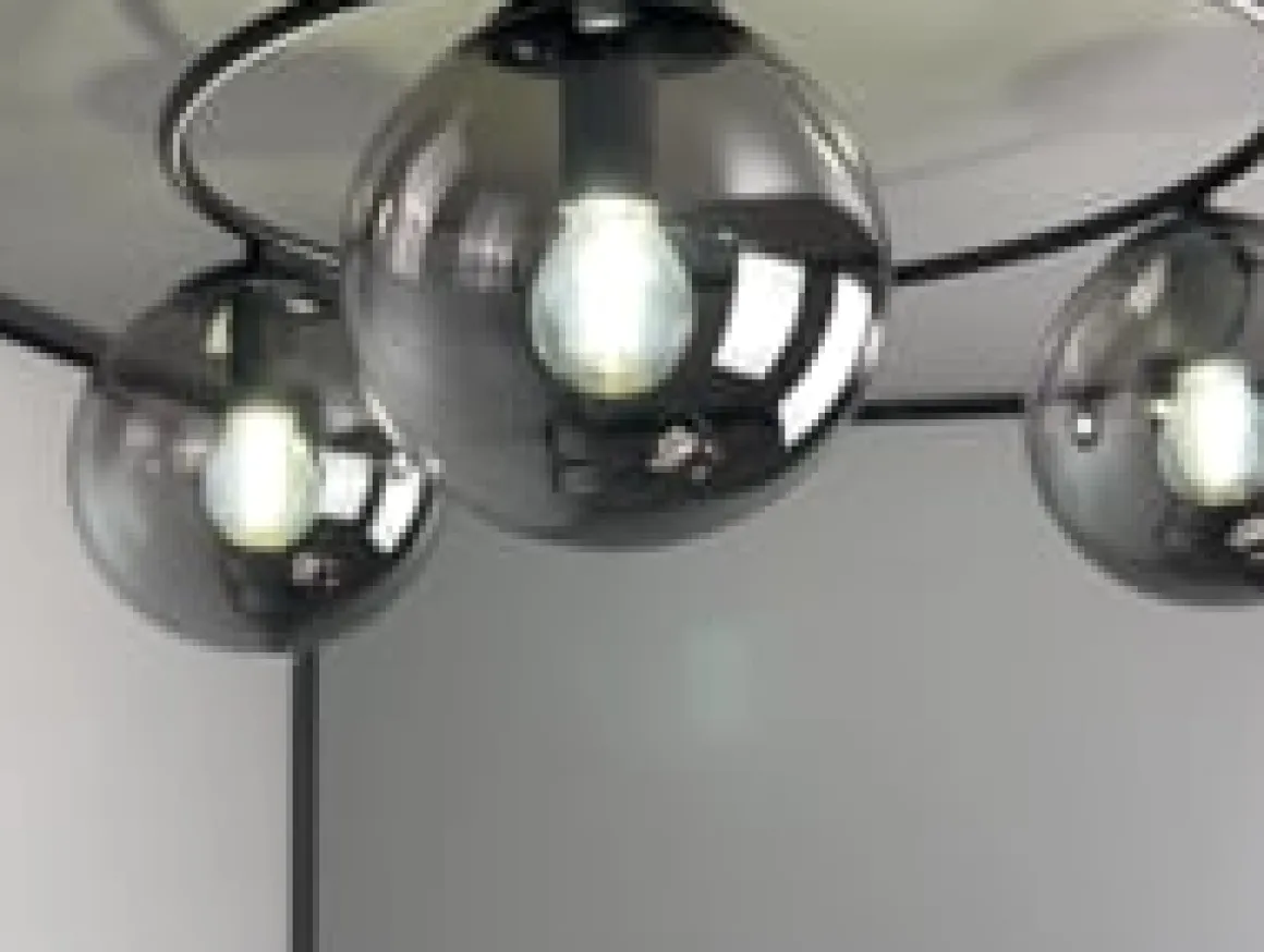 Sopra taklampe 3-lys - Svart/Røykfarget