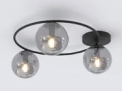 Sopra taklampe 3-lys - Svart/Røykfarget