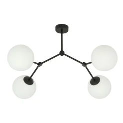 Space taklampe 4 lys - Svart/Opal