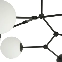 Space taklampe 4 lys - Svart/Opal