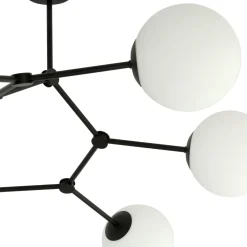 Space taklampe 6 lys - Svart/Opal