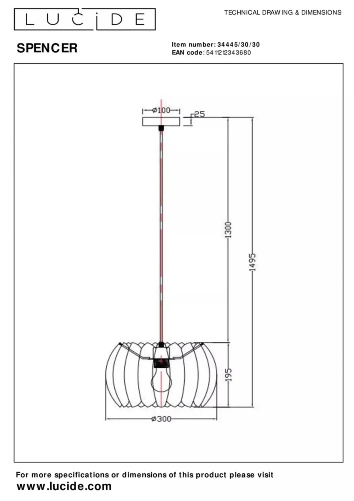 Spencer takpendel 30 cm
