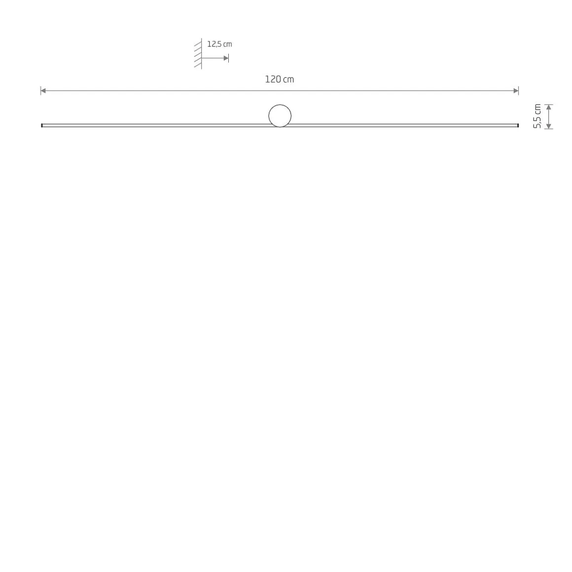 Spin vegglampe large 120 cm 17W 3000K