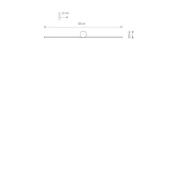 Spin vegglampe small 66 cm 9W 3000K - Svart