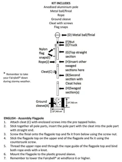 Stang til Fairybell flaggbelysning 6 meter