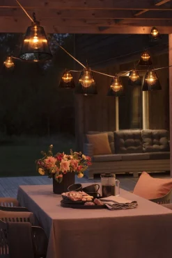 Startsett Lysslynge 10 lys med svarte skjermer - Amber