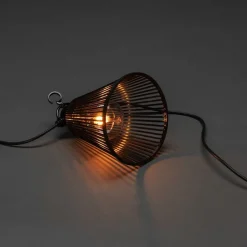 Startsett Lysslynge 10 lys med svarte skjermer - Amber