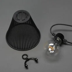 Startsett Lysslynge 10 lys med svarte skjermer - Amber