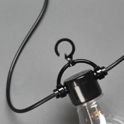 Startsett Lysslynge 10 lys med svarte skjermer - Amber