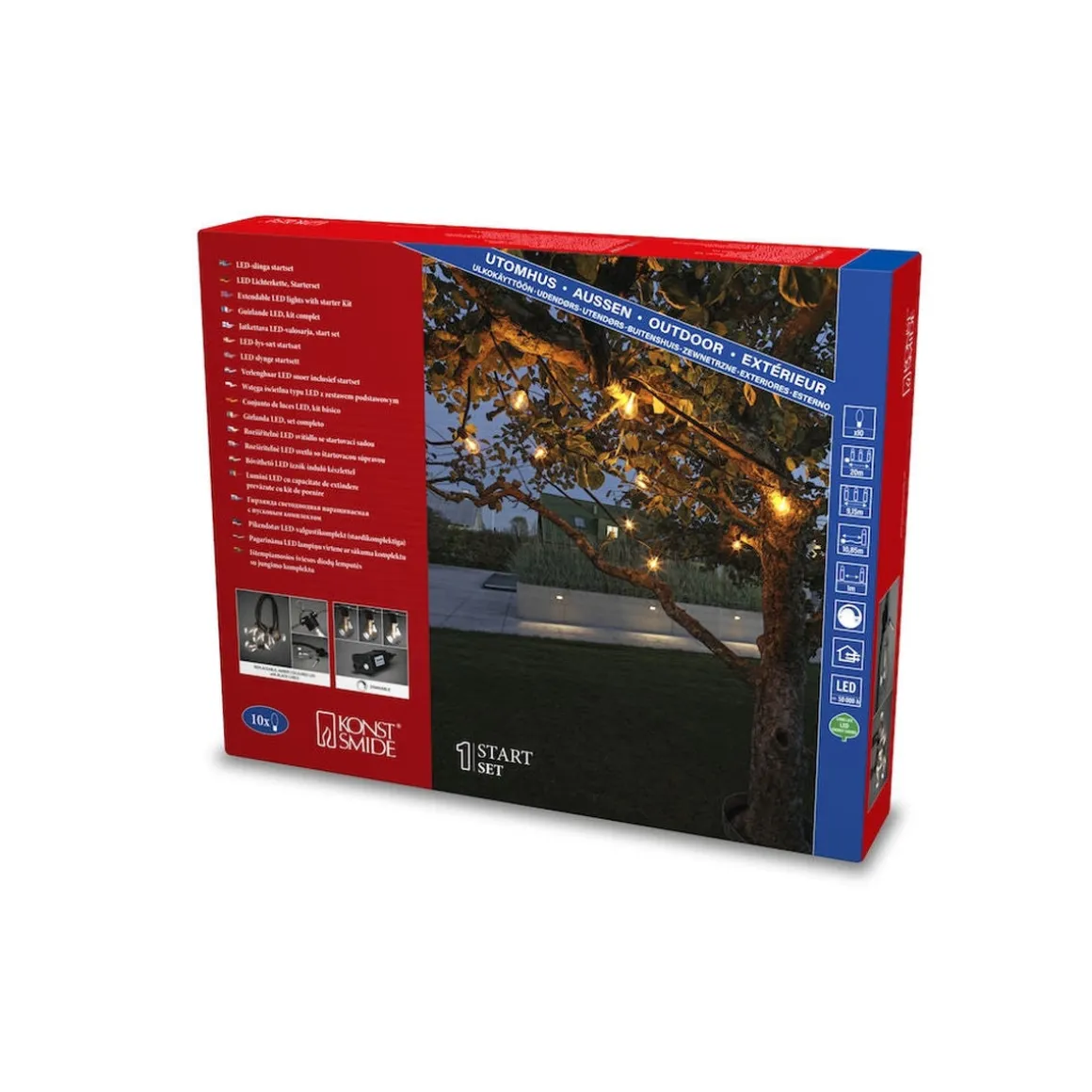 Startsett Lysslynge 10 lys med tykk ledning - Amber