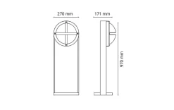 Stolpe til Solo, Tanto, Uno og Primo vegglampe - Grafitt