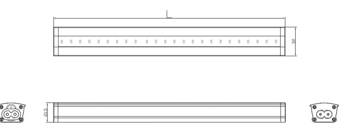 Super Linear skinne 40,6 cm 6W 3000K dimbar - Hvit
