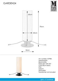 Sylinder 12W hvit - Garden 24 - Hvit