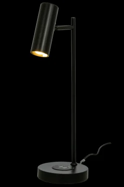 Tabela bordlampe med trådløs lader og USB - Svart