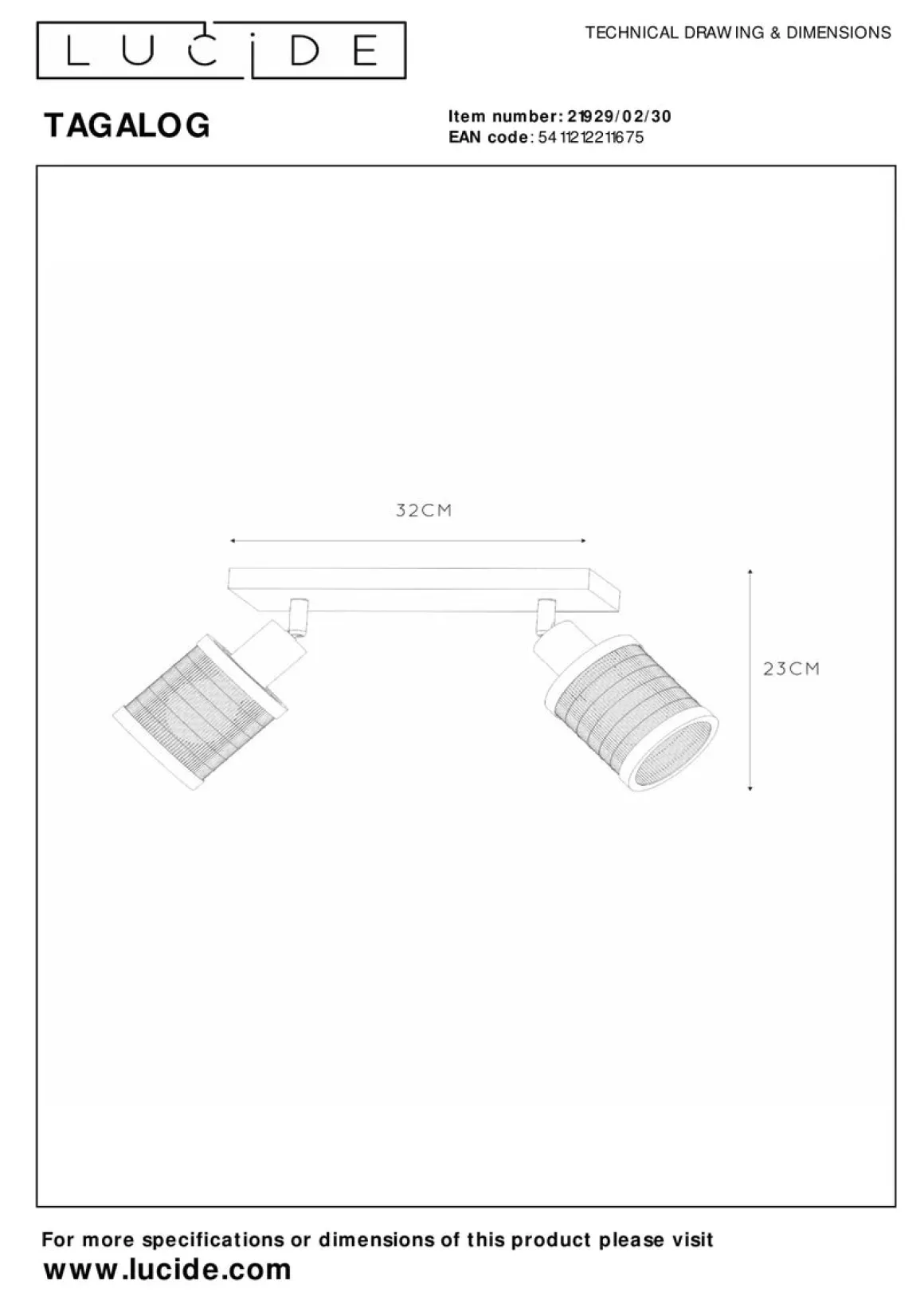 Tagalog takspot 2-lys - Svart