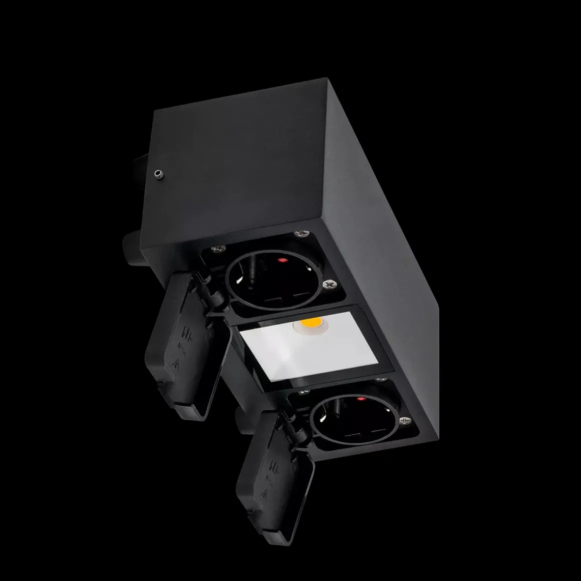 Talos vegglampe utendørs IP54 8W m/dobbel stikkontakt