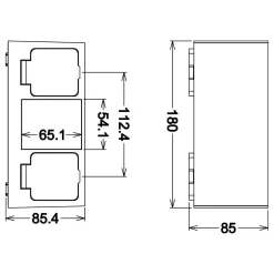 Talos vegglampe utendørs IP54 8W m/dobbel stikkontakt