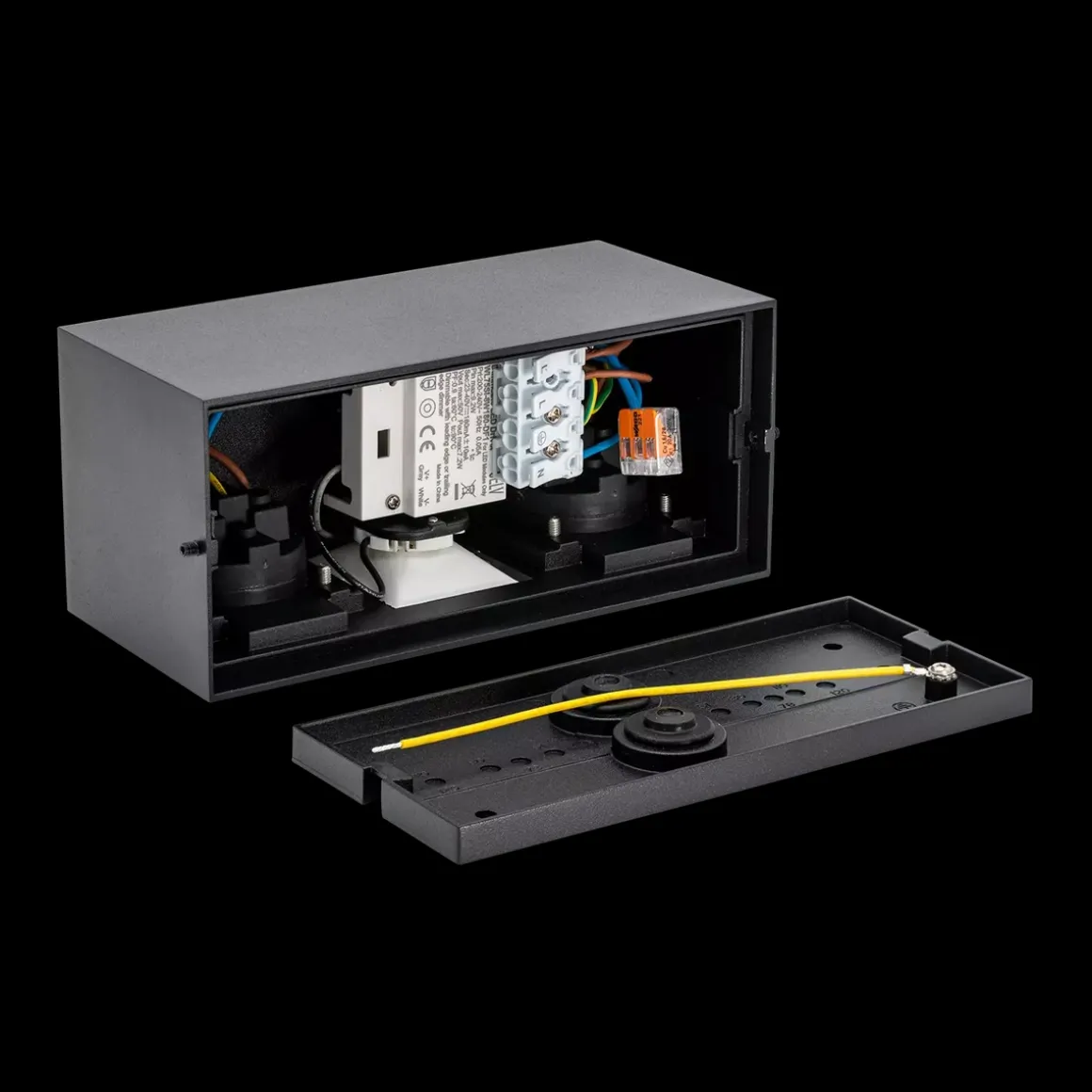 Talos vegglampe utendørs IP54 8W m/dobbel stikkontakt