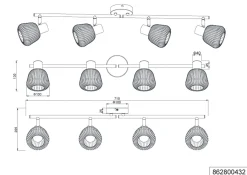 Tarifa taklampe 4-lys