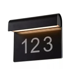 Thesi utendørs vegglampe med husnummer - Svart