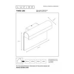 Thesi utendørs vegglampe med husnummer - Svart