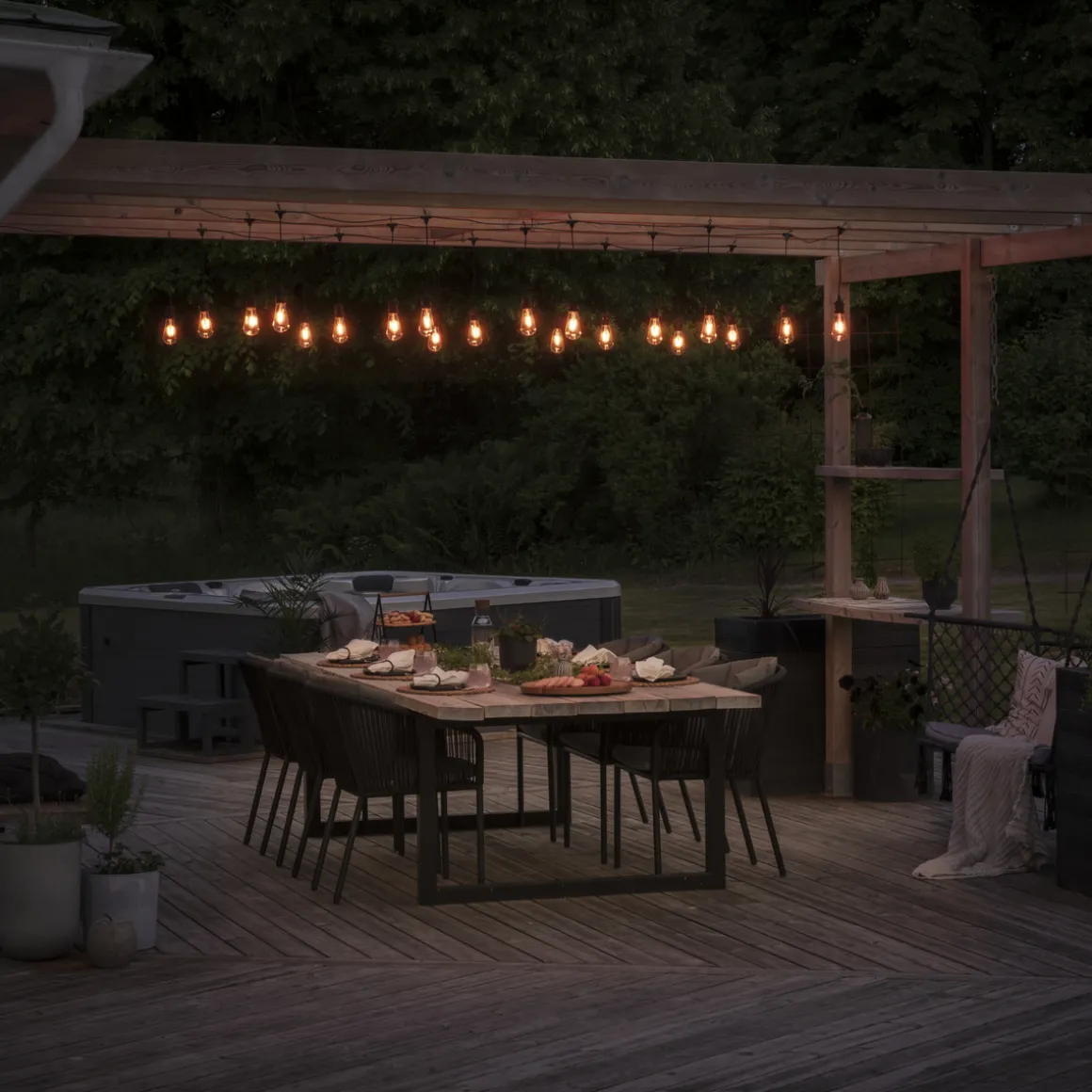 Tilleggsslynge 10 lys nedhengt utskiftbar - Amber