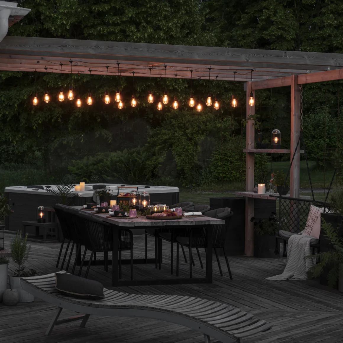 Tilleggsslynge 10 lys nedhengt utskiftbar - Amber