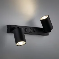 Top vegglampe med USB