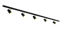 Trackline Conic spotskinne 1,5 meter 5 spot - Svart/Gull