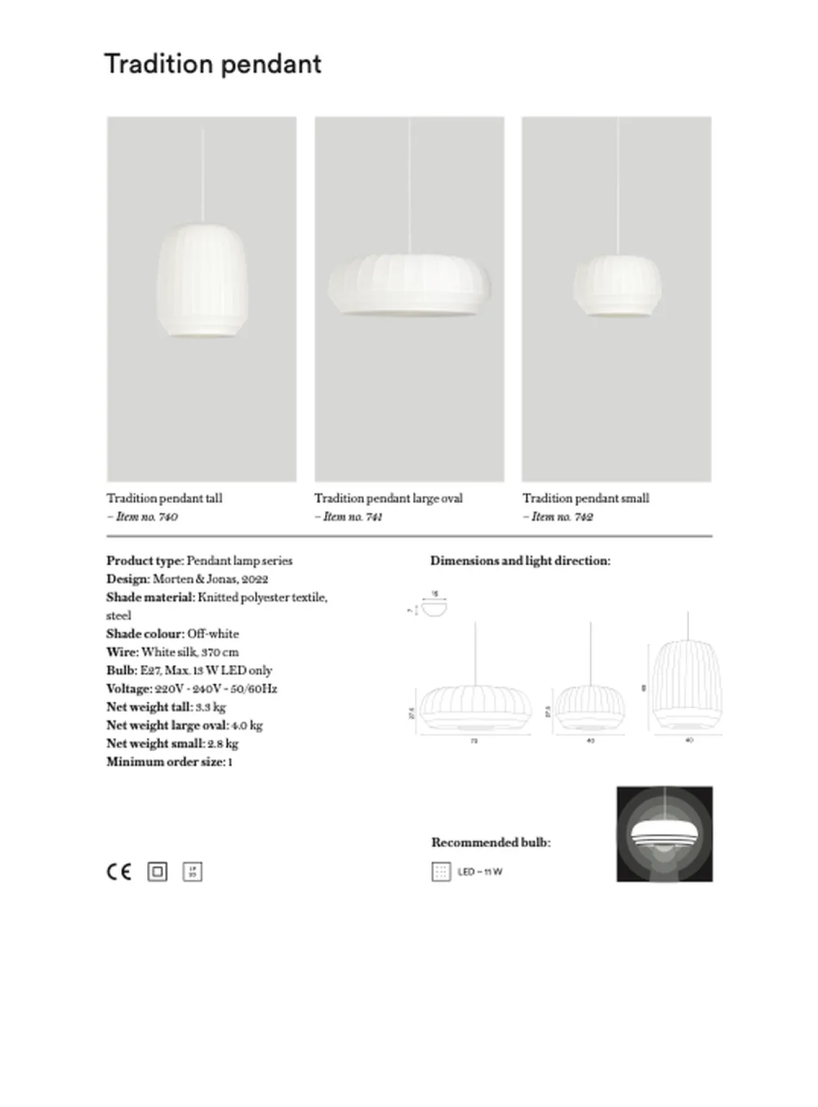 Tradition takpendel - Large Oval