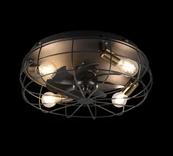 Trondheim takvifte 4 lys m/fjernkontroll - Svart/Gullfarget