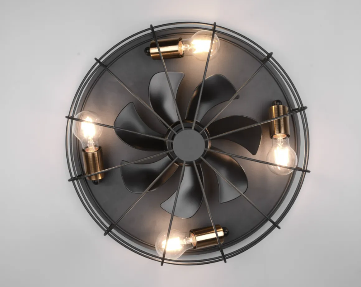 Trondheim takvifte 4 lys m/fjernkontroll - Svart/Gullfarget