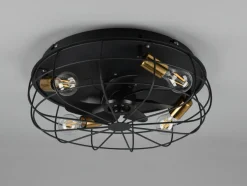 Trondheim takvifte 4 lys m/fjernkontroll - Svart/Gullfarget