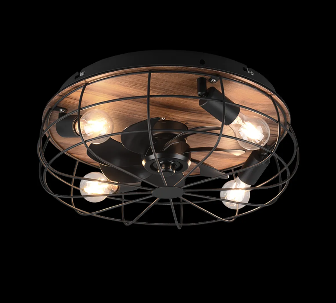 Trondheim takvifte 4 lys m/fjernkontroll - Svart/Trefarget