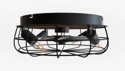 Trondheim takvifte 4 lys m/fjernkontroll - Svart/Trefarget