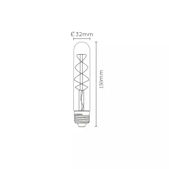 Tube E27 Filament LED T32 5W 2200K 15 cm dimbar - Amber