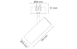 Tube Mini innfelt takspot 14W 3000K dimbar