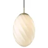 Twist Egg takpendel 25 cm - Antikk messing/Hvit