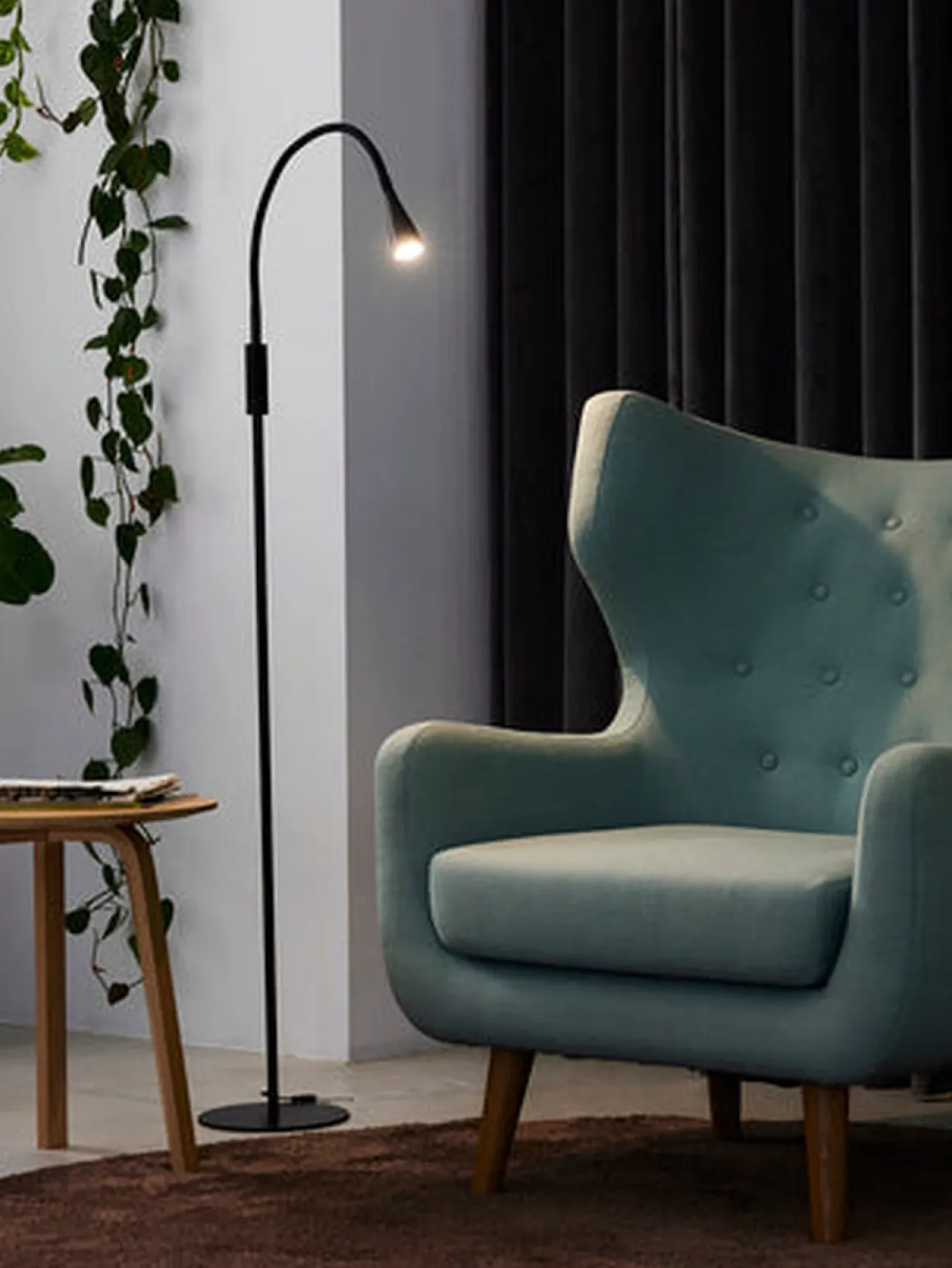 Twist gulvlampe 3W 3000K 3 step dim - Svart