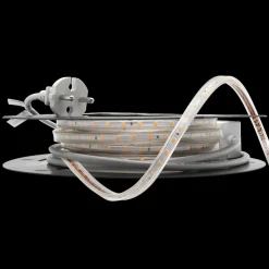 230V LED-Strip 9,2W 3000K IP65 Dimbar m/støpsel - 10 meter