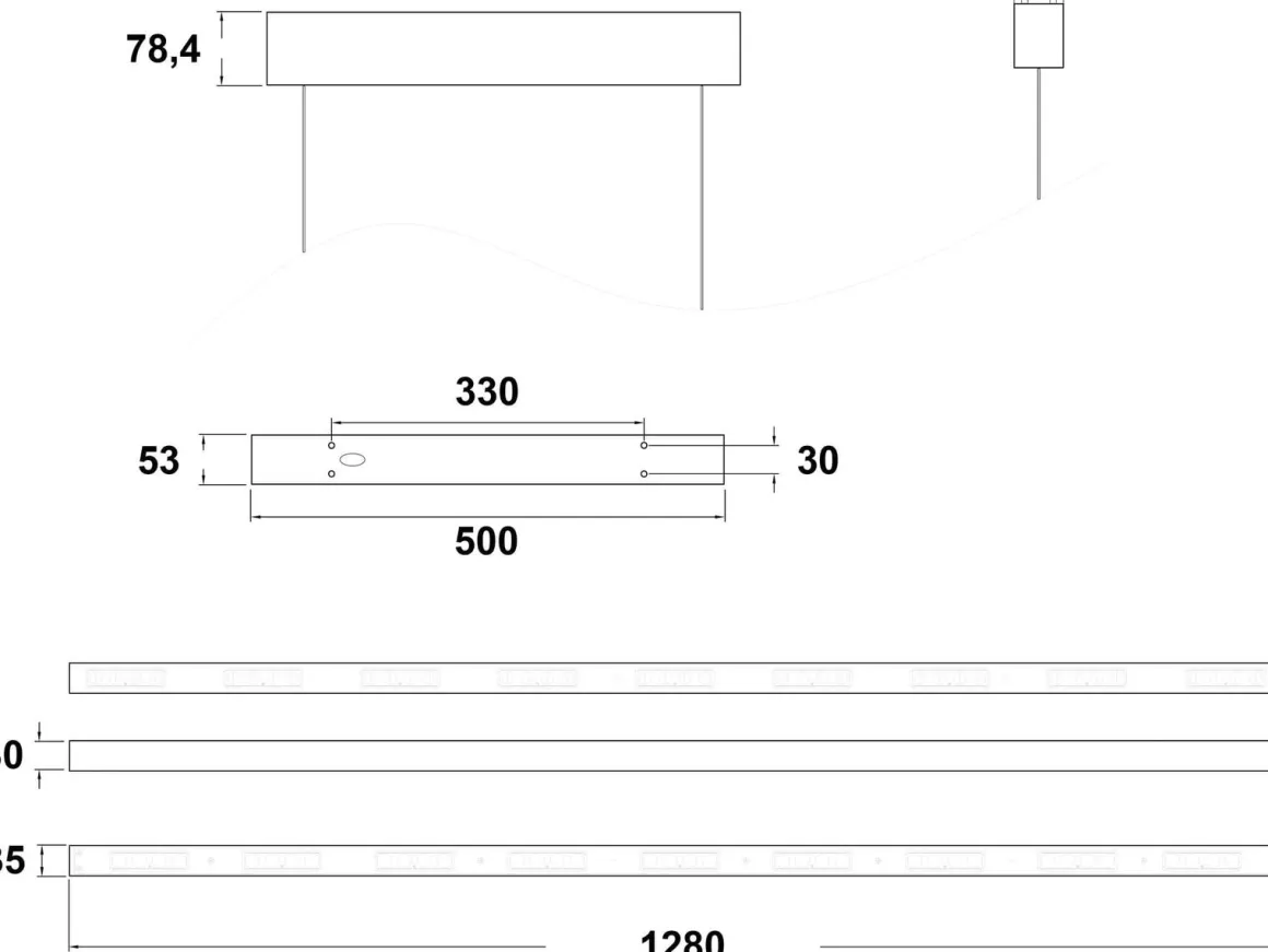 Vanessa takpendel 128 cm opp/ned lys 2700 Kelvin