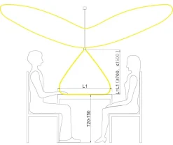 Vanessa takpendel 128 cm opp/ned lys 2700 Kelvin