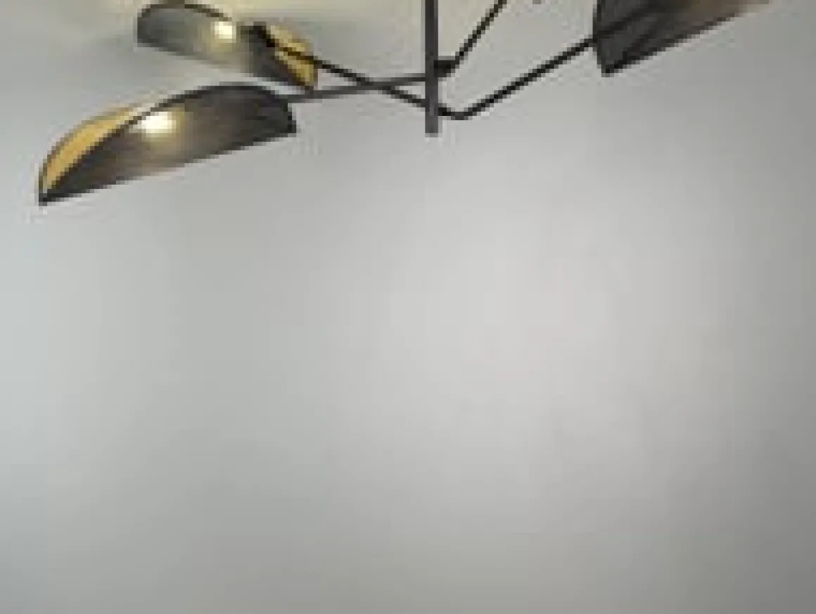 Vene taklampe 4-lys - Svart/Natur