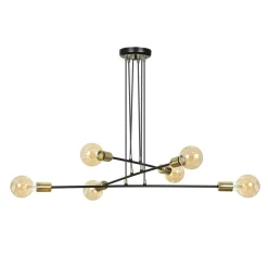 Vesio takpendel 6 lys - Svart/Gullfarget