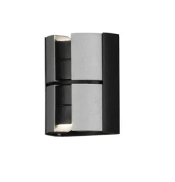 Vidar vegglampe utendørs opp/ned 2x5W - Svart/Sølv