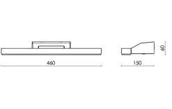 View vegglampe baderom 46 cm 2700K 16W IP44 m/Stikkontakt