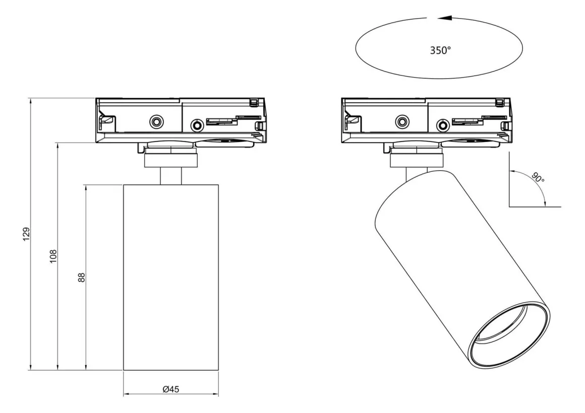 Vox D45 spot 7W 2700K RA90 Dimbar (1T) - Pure White (RAL9010)
