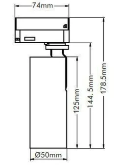 Vox Ezra spotskinne 4 spotter 2 meter 4x10W 2700K dimbar RA90 - Svart