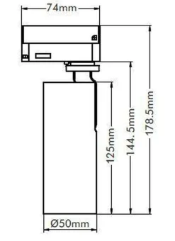 Vox Ezra spotskinne 3 spotter 1 meter 3x10W 2700K dimbar RA90 - Svart